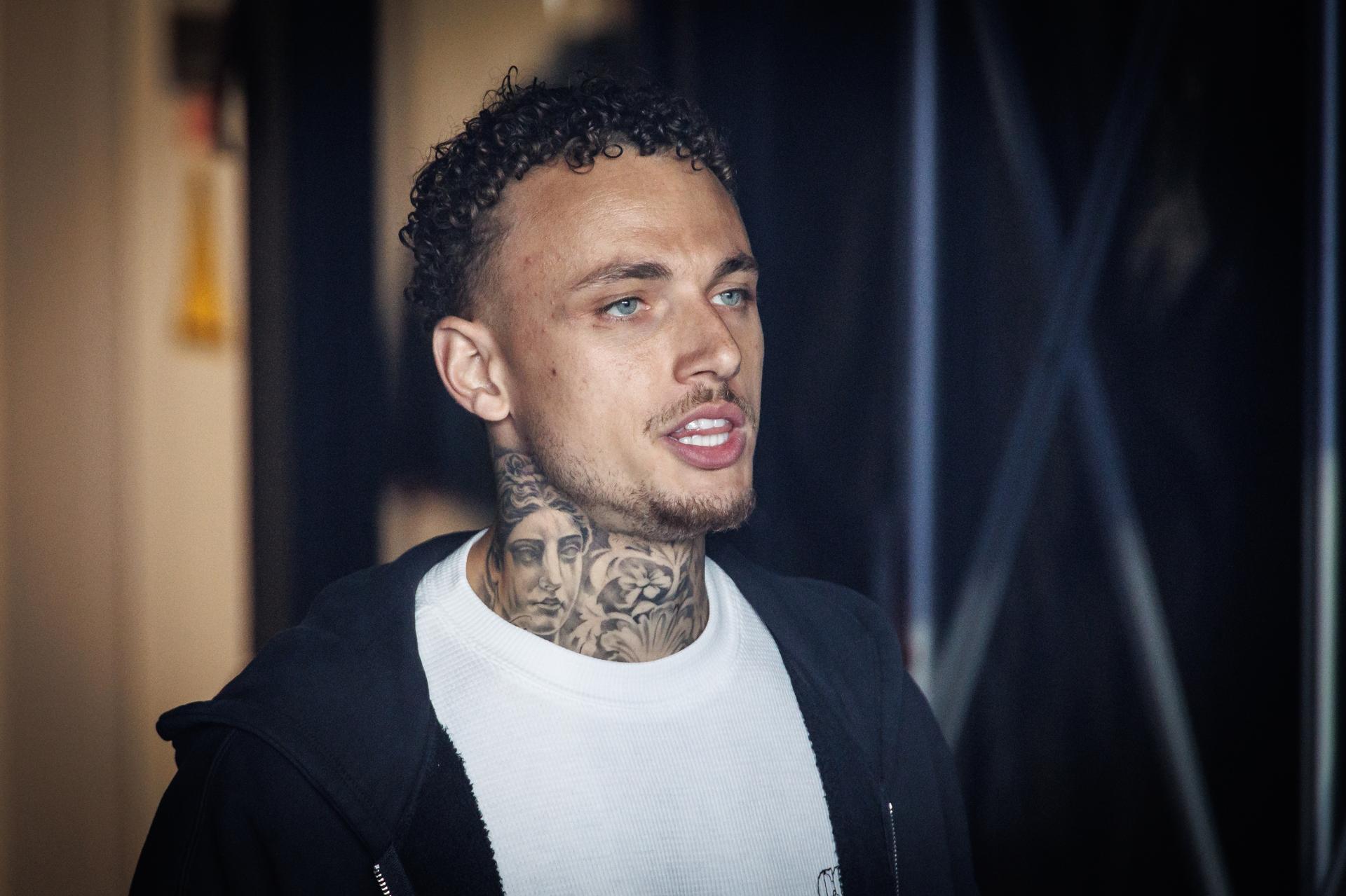 Club's former player Noa Lang pictured ahead of a soccer match between Club Brugge and KRC Genk, Sunday 13 April 2025 in Brugge, on day 3 (out of 10) of the Champions' Play-offs of the 2024-2025 'Jupiler Pro League' first division of the Belgian championship. BELGA PHOTO KURT DESPLENTER