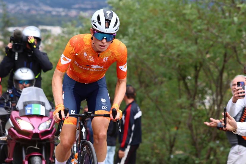 Netherlands Demi Vollering pictured in action during the Women Elite road race of 116,1 km at the UEC road European cycling championships, Saturday 04 October 2025, in Loriol-sur-Drome, France. The European cycling championships Drome-Ardeche takes place from 1 to 5 October. BELGA PHOTO DAVID PINTENS