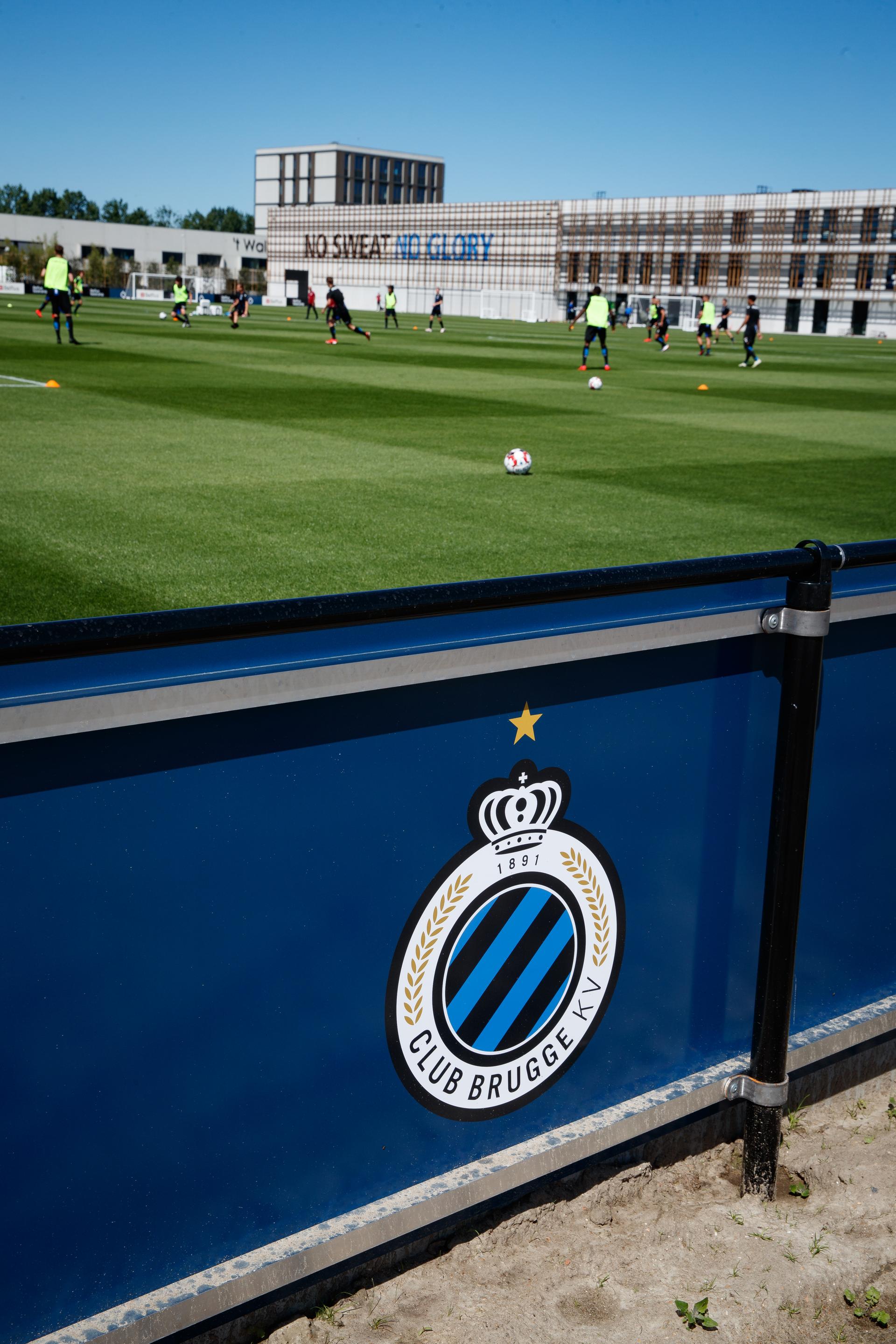 Illustration picture shows the logo of the club, during a training session of Belgian soccer team Club Brugge, Friday 21 June 2019 in Westkapelle, in preparation of the upcoming 2019-2020 Jupiler Pro League season. BELGA PHOTO KURT DESPLENTER