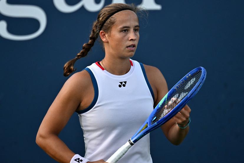Hanne Vandewinkel of Belgium and Daria Snigur (not in frame) of Ukraine play against Elise Mertens of Belgium and Diana Shnaider of Russia during the Women's doubles Round 1 of the 2026 US Open Tennis Championship, USTA Billie Jean King National Tennis Center in Flushing Meadow-Corona Park, in the Queens borough of New York, NY, September 4, 2026. (Photo by Anthony Behar/Sipa USA) BELGA PHOTO BENELUX ONLY