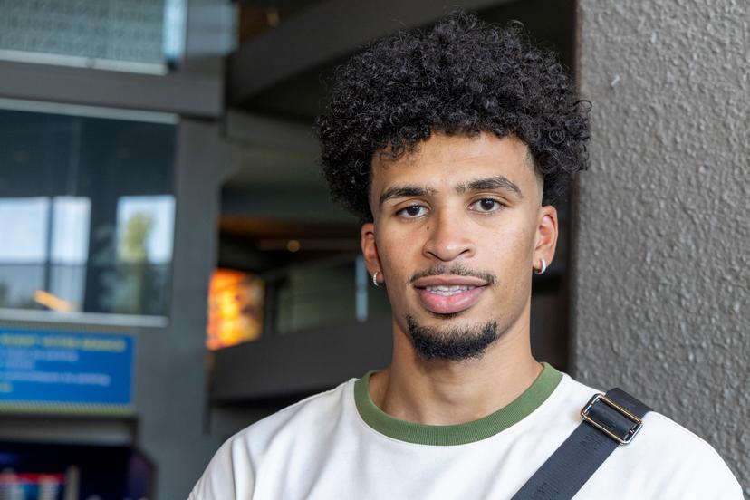 Belgian NBA-player Toumani Camara poses for the photographer at a press vision and avant-premiere of the documentary 'The Belgian Dream', at Kinepolis cinema complex in Brussels, Monday 29 July 2024. BELGA PHOTO NICOLAS MAETERLINCK