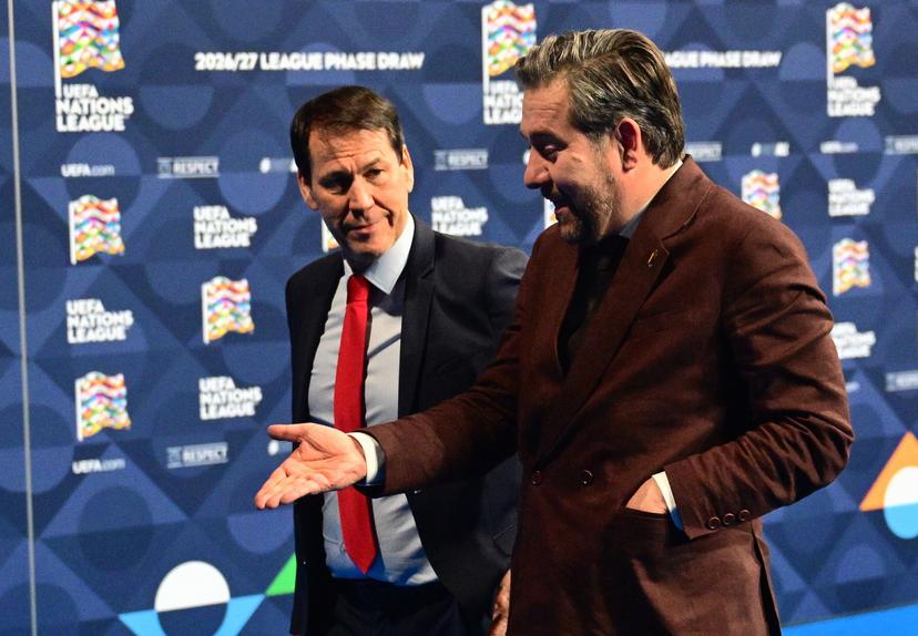 Belgium's head coach Rudi Garcia pictured during the draw of the league phase for the 26/27 edition of the Nations League soccer tournament, on Thursday 12 February 2026 in Brussels. BELGA PHOTO DIRK WAEM