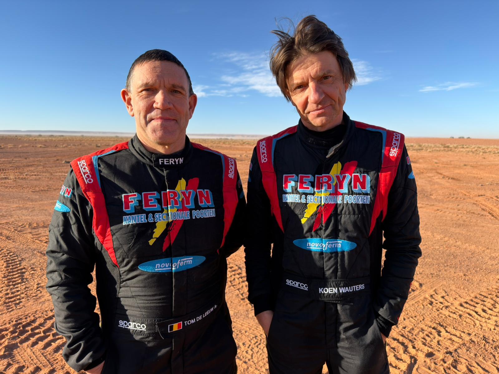 ATTENTION EDITORS - HAND OUT PICTURES - EDITORIAL USE ONLY - MANDATORY CREDIT: STEVY COURTEYN  Hand out pictures released by Eric Dupain shows Tom De Leeuw and Koen Wauters during stage 2 of the 2026 Africa Eco Race rally race in Baousaid, Morocco, on Tuesday 27 January 2026.  *** Belga and Belga Editorial Board decline all responsibility regarding the content of this picture. *** PHOTO HAND OUT - STEVY COURTEYN