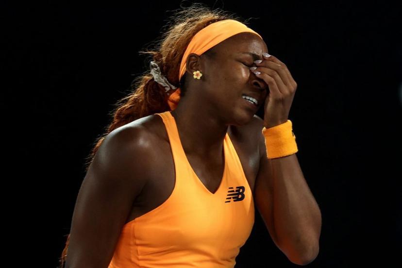 USA's Coco Gauff reacts after a point against Ukraine's Elina Svitolina during their women's singles quarter-final match on day ten of the Australian Open tennis tournament in Melbourne on January 27, 2026.  IZHAR KHAN / AFP