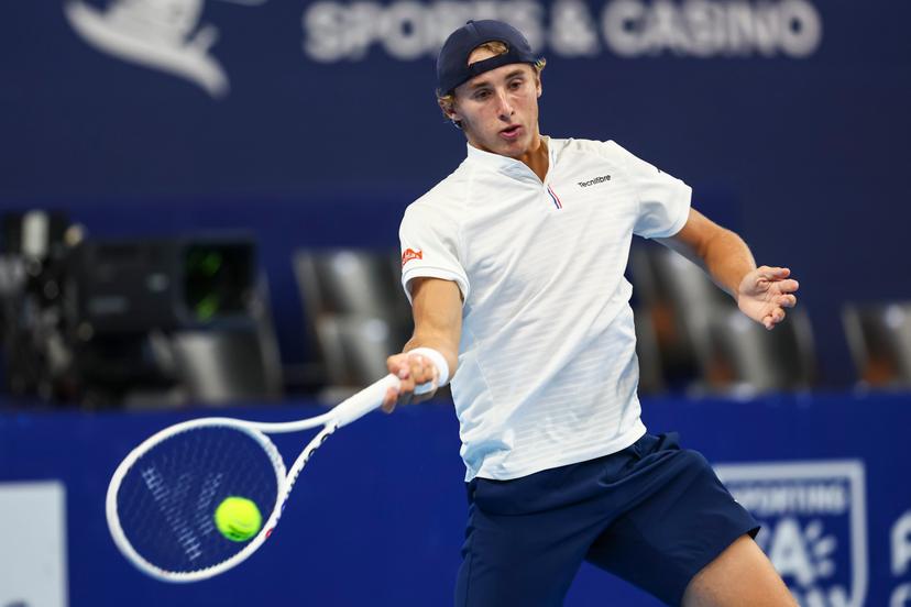 Belgian Emilien Demanet pictured in action during the qualifying phase of the European Open Tennis ATP tournament, in Antwerp, Sunday 13 October 2024. BELGA PHOTO DAVID PINTENS