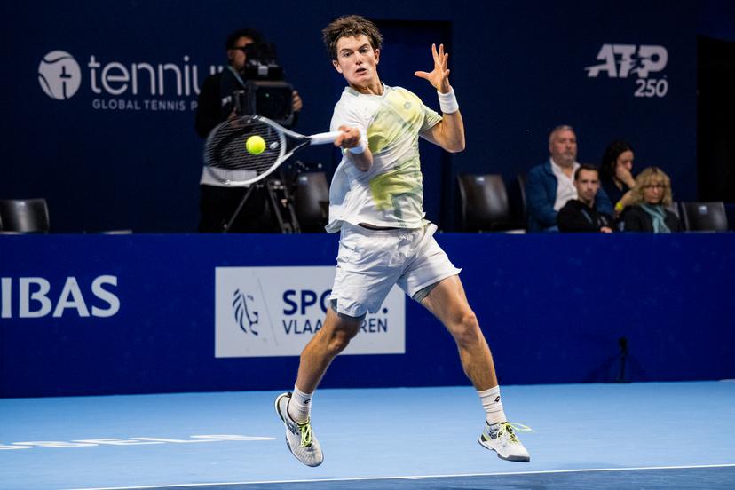 Belgian Gilles-Arnaud Bailly pictured in action during the European Open ATP tennis tournament in Brussels, on Tuesday 14 October 2025. This year's edition of the tournament is taking place from 12 to 19 October 2025. BELGA PHOTO JASPER JACOBS