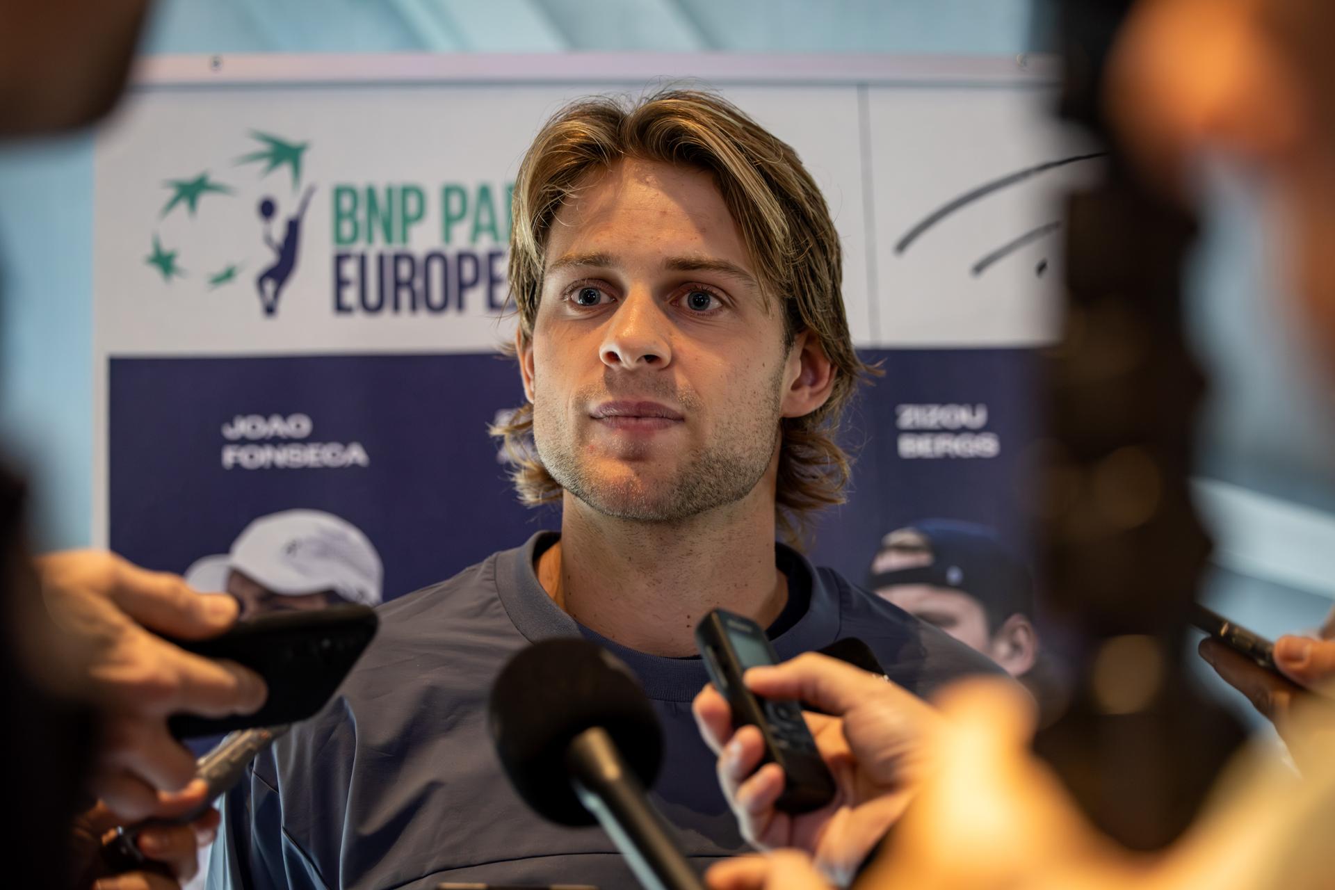 Belgian Zizou Bergs pictured during media day during the European Open ATP tennis tournament in Brussels, on Monday 13 October 2025. This year's edition of the tournament is taking place from 12 to 19 October 2025. BELGA PHOTO DAVID PINTENS