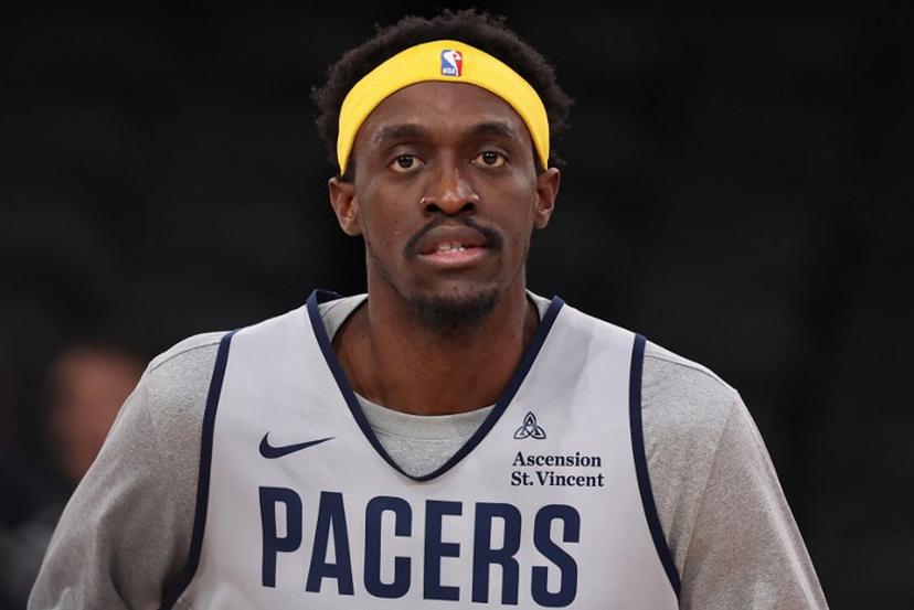 Indiana Pacers' Cameroon forward #43 Pascal Siakam takes part a training session at the Accor Arena - Palais Omnisports de Paris-Bercy - in Paris on January 22, 2025. San Antonio Spurs will face the Indiana Pacers on January 23 and 25 at Bercy, two NBA games relocated to Paris.  FRANCK FIFE / AFP