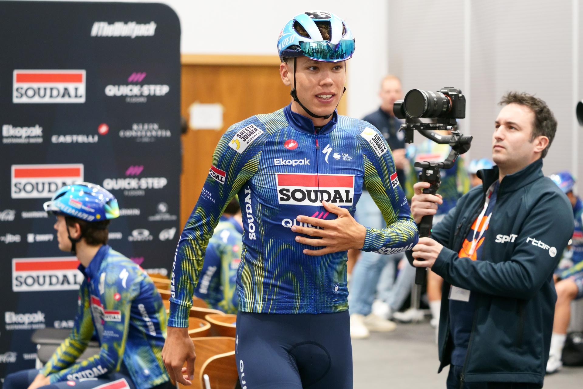French Paul Magnier of Soudal Quick-Step pictured ahead of a training ride of the Soudal Quick-Step cycling team in Calpe, Spain, Thursday 08 January 2026. BELGA PHOTO JOMA GARCIA