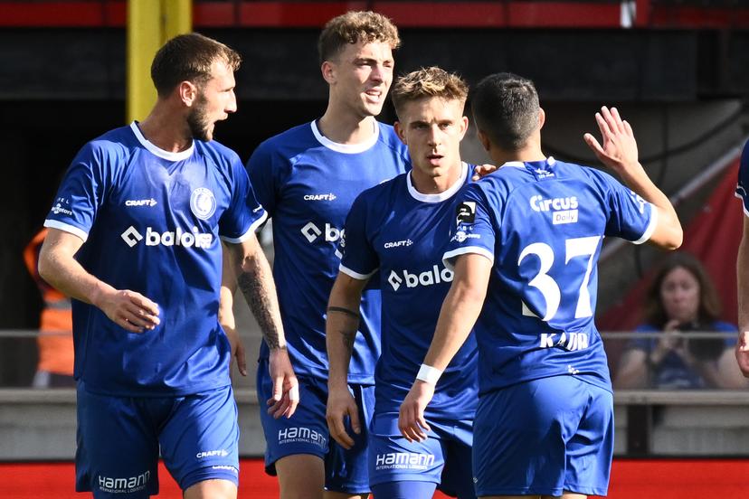 Gent's Michal Skoras celebrates after scoring the 0-1 goal during a soccer match between Cercle Brugge K.S.V. and KAA Gent, Sunday 28 September 2025 in Brugge, on day 9 of the 2025-2026 'Jupiler Pro League' first division of the Belgian championship. BELGA PHOTO MAARTEN STRAETEMANS