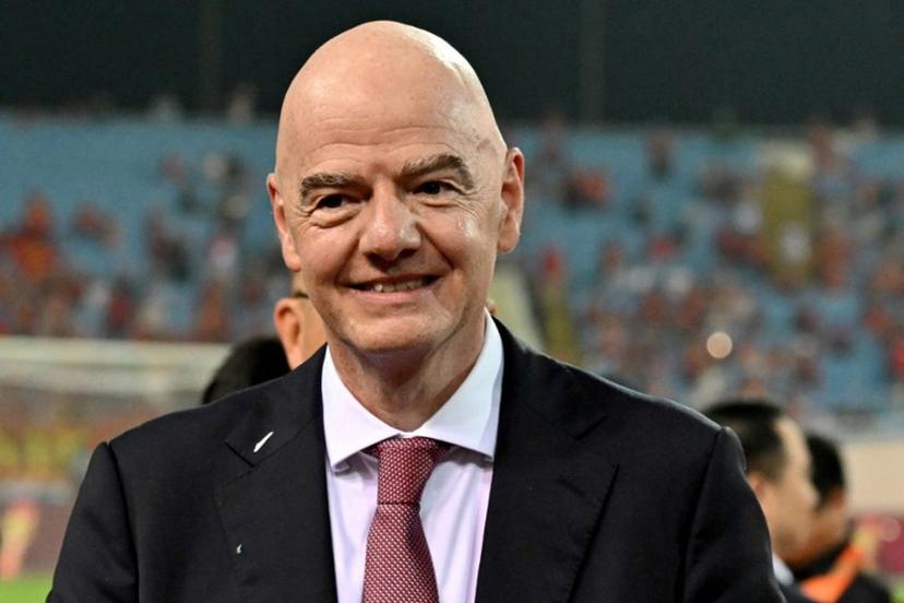 FIFA President Gianni Infantino looks on during the award ceremony at the end of the ASEAN Championship Cup 2026 final football match between Vietnam and Thailand in My Dinh National Stadium in Hanoi on August 26, 2026.  Nhac NGUYEN / AFP