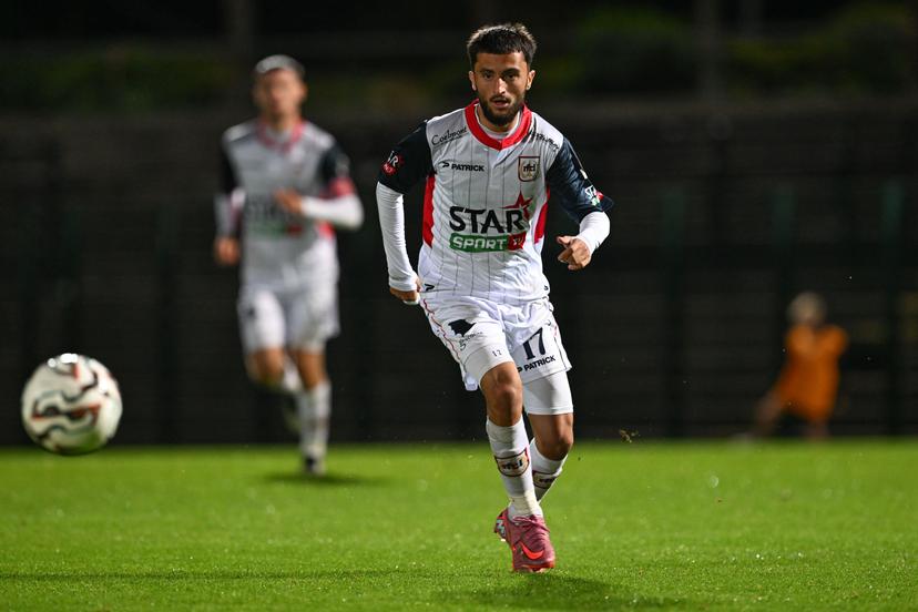 Liege's Flavio Da Silva pictured in action during a soccer game between Club NXT and RFC Liege, Saturday 13 September 2025 in Roeselare, on day 5 of the 2025-2026 'Challenger Pro League' 1B second division of the Belgian championship. BELGA PHOTO DAVID CATRY