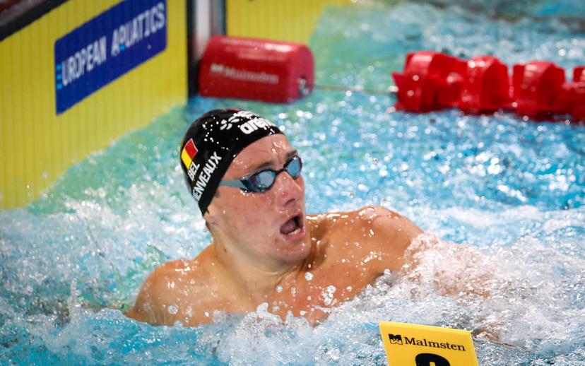Belgian Lucas Henveaux pictured during the heats of the Men's 200m freestyle race at the European Aquatics Championships in Paris, France on Tuesday 11 August 2026. BELGA PHOTO VIRGINIE LEFOUR