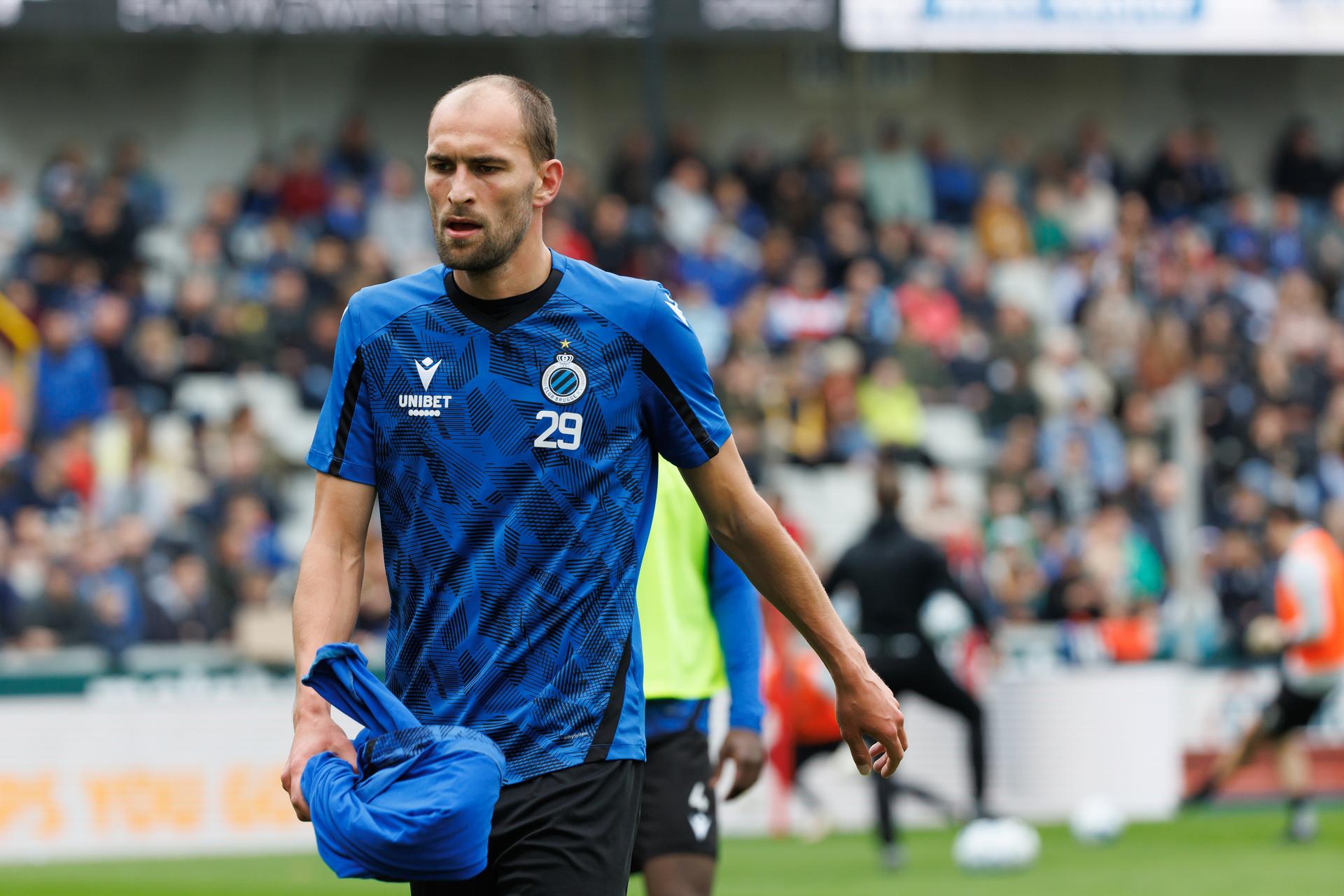 Club's Bas Dost pictured during an open training session of Club Brugge KV, Wednesday 13 April 2022 in Brugge, ahead of the play-off phase of the 2021-2022 'Jupiler Pro League' first division of the Belgian championship. BELGA PHOTO KURT DESPLENTER