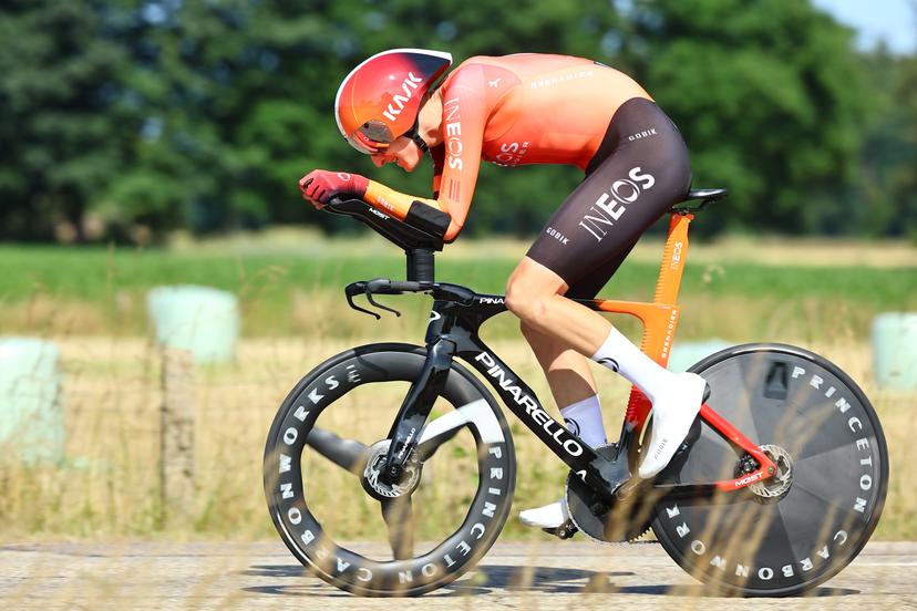 British Ben Turner of Ineos Grenadiers pictured in action during the third stage of the Baloise Belgium Tour cycling race, a 9,7km individual time trial from Tessenderlo to Ham, Friday 20 June 2025. The Baloise Belgium Tour takes place from 18 to 22 June. BELGA PHOTO DAVID PINTENS
