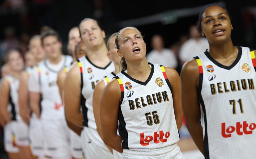 Belgium's Julie Allemand pictured at the start of a friendly basketball international game between Belgian Cats and Japan, in Oostende, on Friday 28 August 2026. BELGA PHOTO VIRGINIE LEFOUR