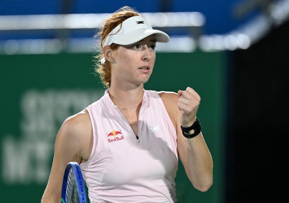 Maya Joint of Australia reacts after making a point against Alina Korneeva of Russia during their women's singles semi-final match at the Korea Open tennis championships in Seoul on September 26, 2026.  Jung Yeon-je / AFP
