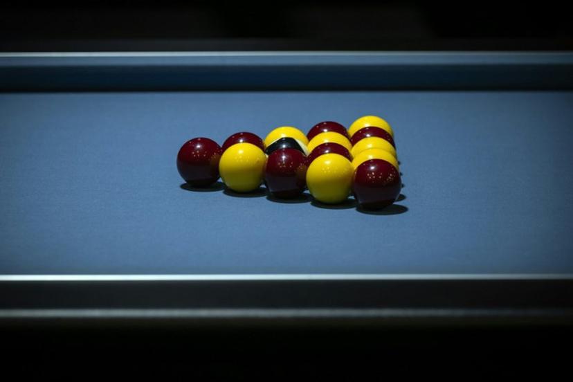 This photograph shows billiards' balls during the world blackball championships in Albi, southwestern France, on October 13, 2022.  The world blackball championships take place in Albi from October 8 to 15, 2022. Lionel BONAVENTURE / AFP