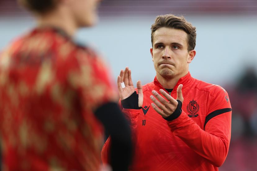 Standard's Dennis Ayensa pictured before a soccer match between SV Zulte Waregem and Standard de Liege, Sunday 08 March 2026 in Waregem, on day 28 of the 2025-2026 'Jupiler Pro League' first division of the Belgian championship. BELGA PHOTO BRUNO FAHY