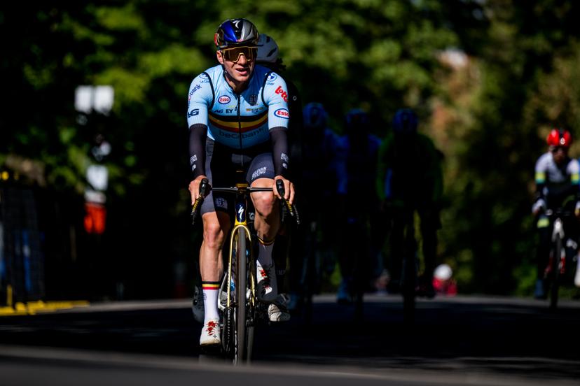 Belgian Remco Evenepoel pictured in action during a training before the cycling World Championship, in Montreal, Canada, Wednesday 23 September 2026. The UCI road world championships are taking place from 20 to 27 September, in Montreal, Canada. BELGA PHOTO JASPER JACOBS