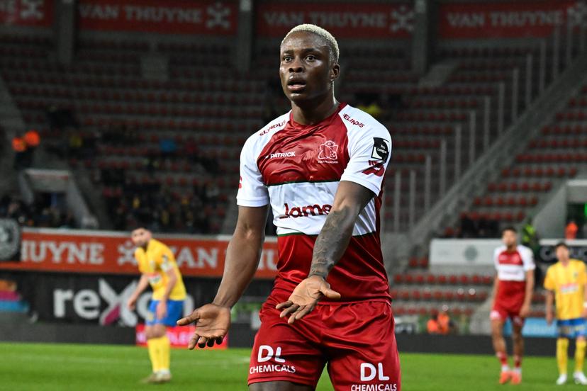 Essevee's Tochukwu Nnadi pictured during a soccer match between SV Zulte Waregem and KVC Westerlo, Saturday 31 January 2026 in Waregem, on day 23 of the 2025-2026 'Jupiler Pro League' first division of the Belgian championship. BELGA PHOTO MAARTEN STRAETEMANS