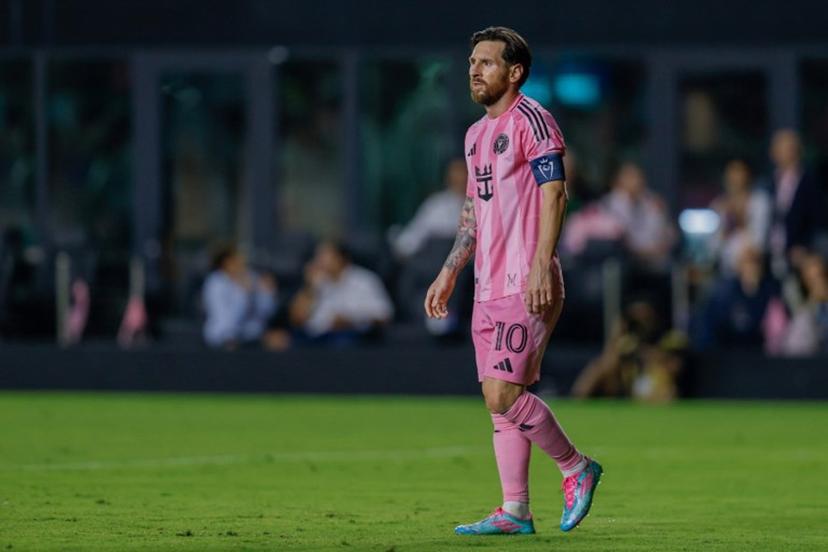 Inter Miami's Argentine forward #10 Lionel Messi reacts during the CONCACAF Champions Cup semifinal football match between Inter Miami FC and the Vancouver Whitecaps FC, at Chase Stadium in Fort Lauderdale, Florida on April 30, 2025.  Chris Arjoon / AFP