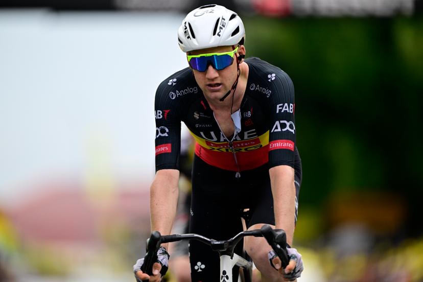 Belgian Tim Wellens of UAE Team Emirates crosses the finish line of stage 20 of the 2025 Tour de France cycling race, from Nantua to Montpellier (185km), on Saturday 26 July 2025 in France. The 112th edition of the Tour de France starts on Saturday 5 July in Lille, France, and will finish in Paris, France on the 27th of July.   BELGA PHOTO DIRK WAEM