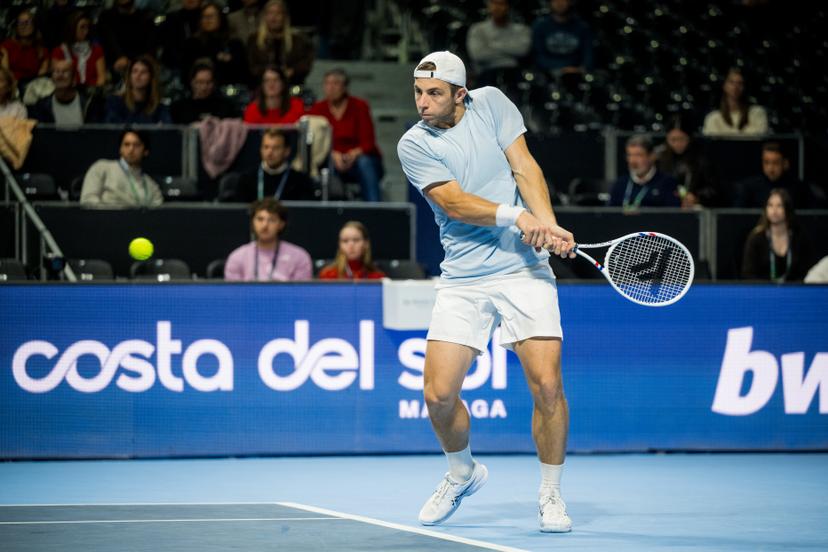 Tallon Griekspoor of the Netherlands pictured in action during the European Open ATP tennis tournament in Brussels, on Tuesday 20 October. This year's edition of the tournament is taking place from 17 to 25 October BELGA PHOTO JASPER JACOBS