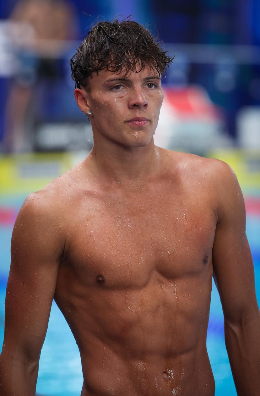 Belgian Simon Laviolette pictured after the heats of the Men's 400m Individual Medley, at the European Aquatics Championships in Paris, France on Sunday 09 August 2026. BELGA PHOTO VIRGINIE LEFOUR