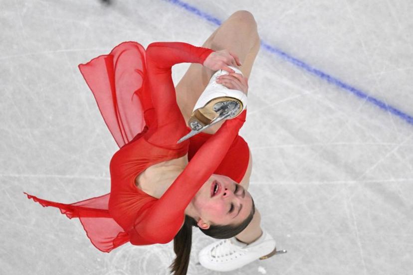 Belgium's Nina Pinzarrone competes in the figure skating women's single free skating final during the Milano Cortina 2026 Winter Olympic Games at Milano Ice Skating Arena in Milan on February 19, 2026.  Antonin THUILLIER / AFP