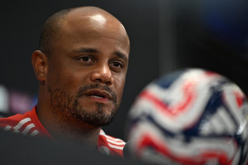Bayern Munich's Belgian head coach Vincent Kompany speaks during a press conference at Hard Rock Stadium in Miami on June 28, 2025, ahead of the FIFA Club World Cup 2025 last 16 football match between Brazil's Flamengo and Germany's Bayern Munich.  PATRICIA DE MELO MOREIRA / AFP