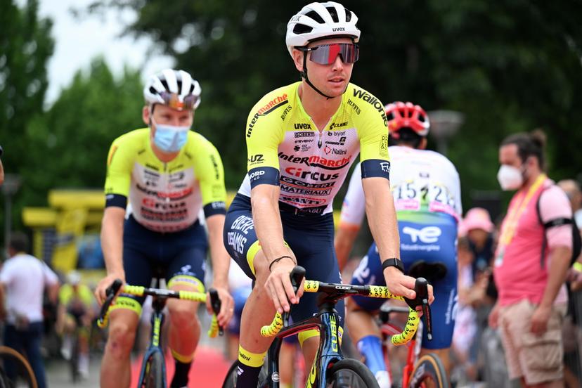 New Zealandï Dion Smith of Intermarche- Circus- Wanty pictured at the start of the start of the fourth stage of the Tour de France cycling race, a 181,8 km race from Dax to Nogaro, France, Tuesday 04 July 2023. This year's Tour de France takes place from 01 to 23 July 2023. BELGA PHOTO JASPER JACOBS