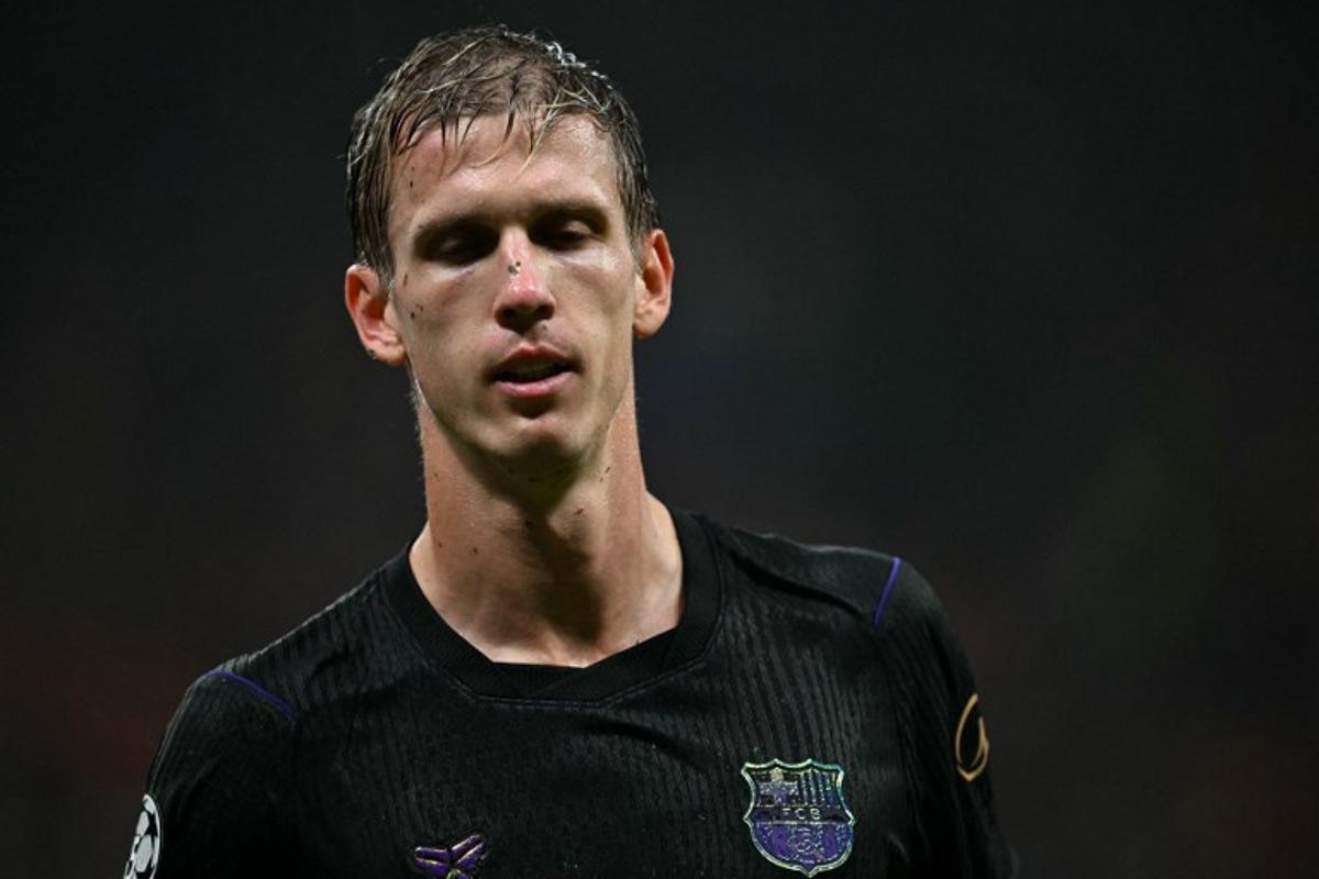Barcelona's Spanish forward #20 Dani Olmo reacts during the UEFA Champions League, league phase matchday 2, football match between Galatasaray and Barcelona at the Ali Sami Yen Sports Complex in Istanbul on October 13, 2026.  Ozan KOSE / AFP