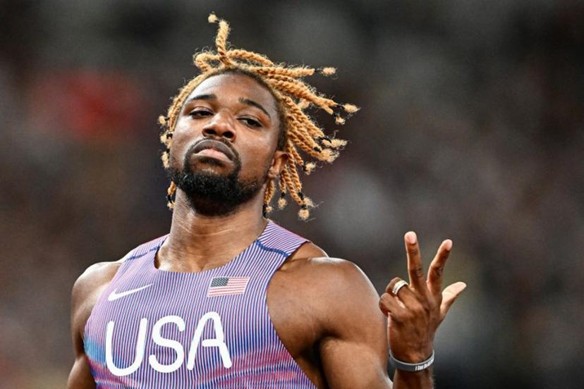 US sprinter Noah Lyles reacts after competing in the men's 200m semi-final during the World Athletics Championships in Tokyo on September 18, 2025.  Jewel SAMAD / AFP
