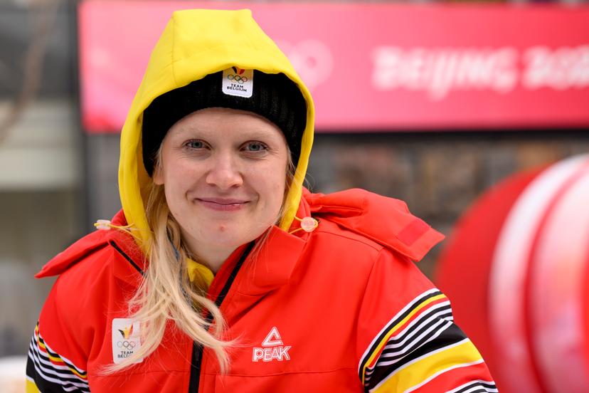 Belgian skeleton athlete Kim Meylemans poses for the photographer after a training session at the Beijing 2022 Winter Olympics in Beijing, China, Wednesday 09 February 2022. The winter Olympics are taking place from 4 February to 20 February 2022. BELGA PHOTO LAURIE DIEFFEMBACQ