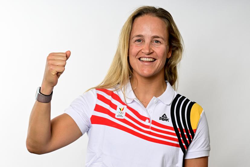 Belgian Emma Plasschaert pictured during a photoshoot for the Belgian Olympic Committee BOIC - COIB ahead of the Paris 2024 Olympic Games, in Brussels, Friday 28 June 2024. BELGA PHOTO DIRK WAEM