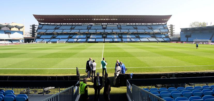 Illustration picture shows Estadio Balaidos during a training session of Belgian soccer team RC Genk, Wednesday 12 April 2017, in Vigo, Spain. Tomorrow Genk is playing against Spanish team Celta Vigo in the Europa League competition. BELGA PHOTO YORICK JANSENS