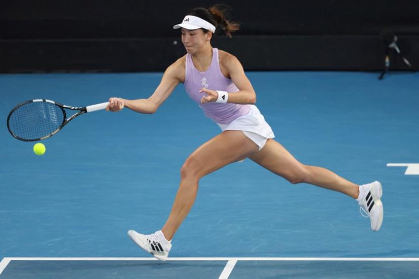 Wang Xinyu of China hits a return to Alexandra Eala of the Philippines during their women's singles semi-final match at the WTA Auckland Classic tennis tournament in Auckland on January 10, 2026.  Michael Bradley / AFP