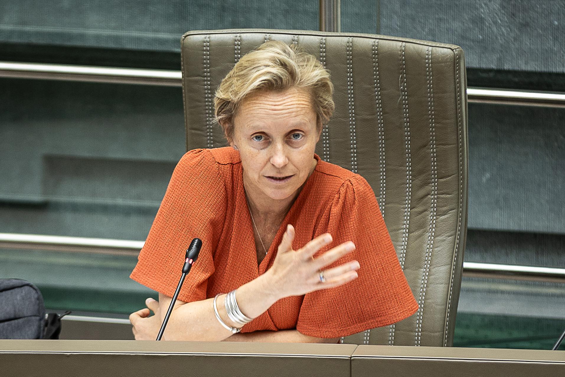 Flemish Minister for Mobility and Public Works Annick De Ridder pictured during a plenary session of the Flemish Parliament in Brussels, Wednesday 09 July 2025. BELGA PHOTO JAMES ARTHUR GEKIERE