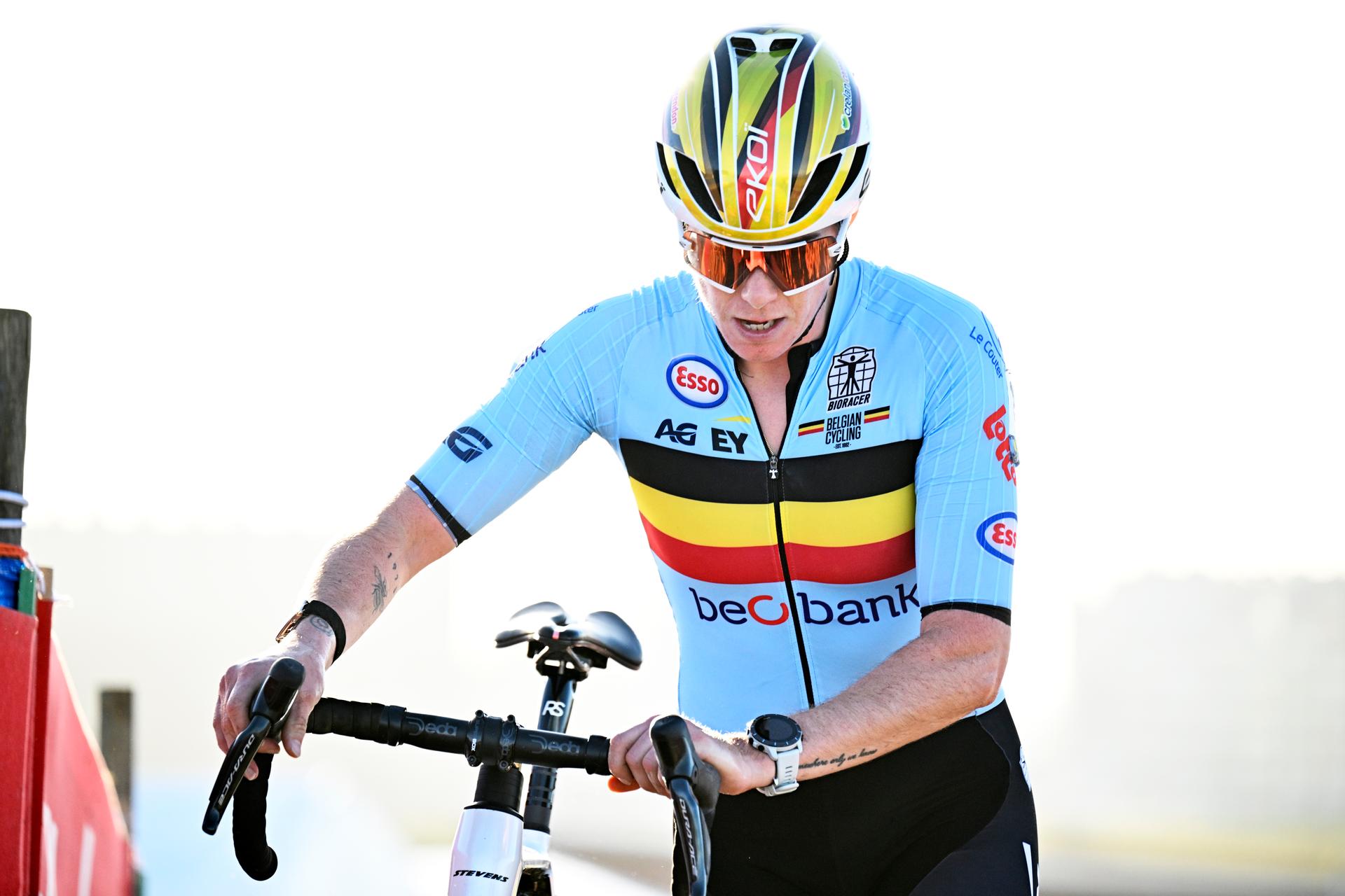Belgian Marion Norbert Riberolle pictured in action during the elite women race at the UEC Cyclocross European Championships, Saturday 08 November 2025, in Middelkerke. BELGA PHOTO JASPER JACOBS
