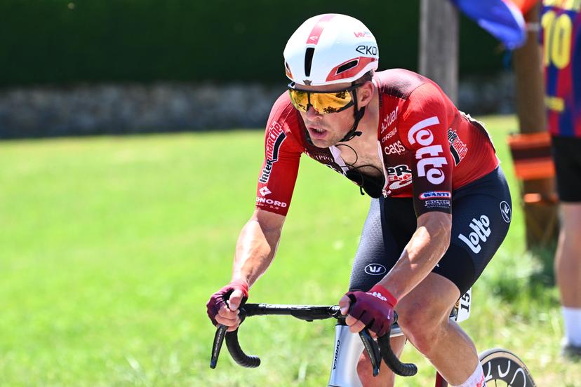 French Baptiste Veistroffer of Lotto Intermarche pictured in action during stage 17 of the 2026 Tour de France cycling race, a stage of 175km from Chambery to Voiron, on Wednesday 22 July 2026. The 113th edition of the Tour de France starts on Saturday 4 July in Barcelona, Spain, and will finish in Paris, France on the 26th of July. BELGA PHOTO POOL GREGORY VAN GANSEN