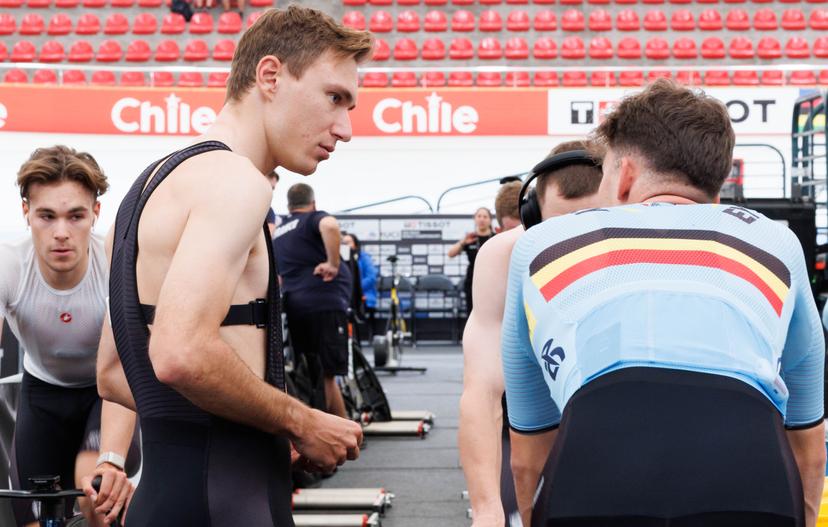 Belgian Lindsay De Vylder and pictured during a training session ahead of the 2025 UCI Track World Championships, in Santiago, Chile, Tuesday 21 October 2025. The Track World Championships take place from 22 to 26 October at the Velodromo de Penalolen in Santiago, Chile. BELGA PHOTO BENOIT DOPPAGNE