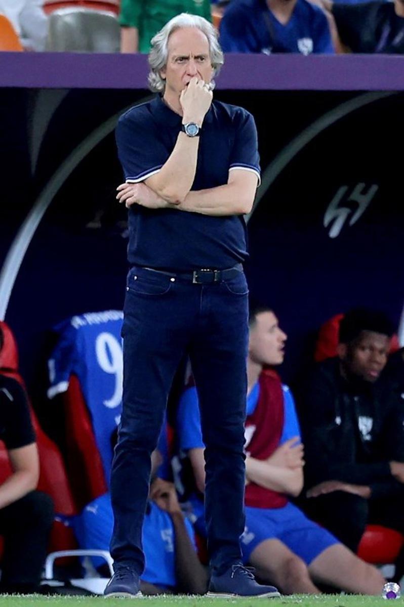 Hilal's Portuguese coach Jorge Jesus looks on during the AFC Champions League semi-final match between Saudi's Al-Hilal and Saudi's Al-Ahli at King Abdullah Sports City in Jeddah on April 29, 2025.  AFP