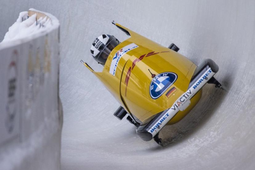 Germany's Laura Nolte competes during the women's monobob competition of the IBSF Bob and Skeleton World Championship in Altenberg, eastern Germany, on February 13, 2021.  Odd ANDERSEN / AFP