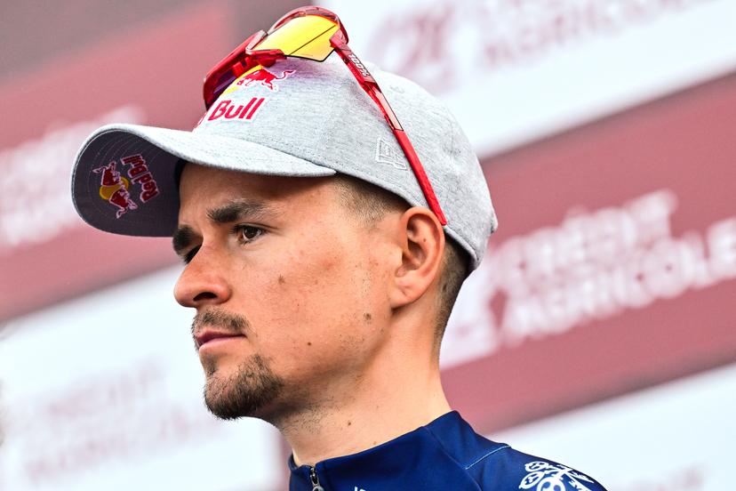 British Thomas Pidcock of Pinarello Q36.5 Pro Cycling pictured during the team presentations ahead of the 'Strade Bianche' one day cycling race from and to Siena, Italy, Friday 06 March 2026. BELGA PHOTO DIRK WAEM