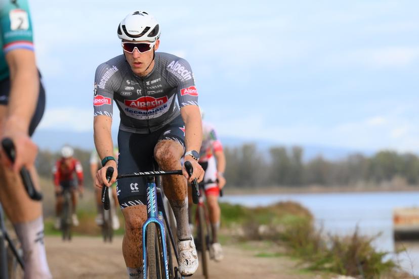 Belgian Niels Vandeputte pictured in action during the men's elite race of the Cyclocross World Cup, in Terralba, Sardinia, Italy, Sunday 07 December 2025, stage 3 (out of 12) in the World Cup of the 2026-2027 season. BELGA PHOTO DAVID PINTENS