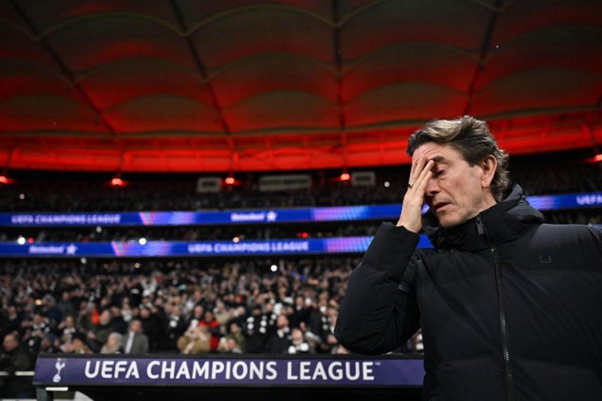 Tottenham Hotspur's Danish head coach Thomas Frank is pictured during the UEFA Champions League league phase- day 8 football match between Eintracht Frankfurt and Tottenham Hotspur in Frankfurt, western Germany, on January 28, 2026.  Kirill KUDRYAVTSEV / AFP