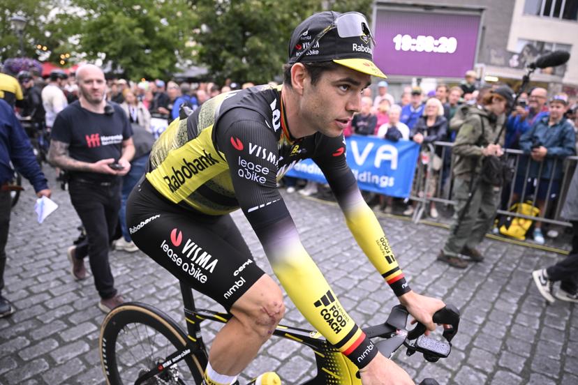 Belgian Wout van Aert of Team Visma-Lease a Bike and pictured before the 'Natourcriterium Herentals' cycling race, Thursday 31 July 2025 in Herentals. The contest is a part of the traditional 'criteriums', local races in which mainly cyclists who rode the Tour de France compete. BELGA PHOTO TOM GOYVAERTS