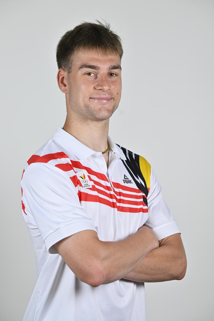 Athlete Adriaan Dewagtere poses for the photographer during the annual training camp of Team Belgium (19-25/05), in Rio Maior, Portugal, Friday 23 May 2025. BELGA PHOTO ERIC LALMAND