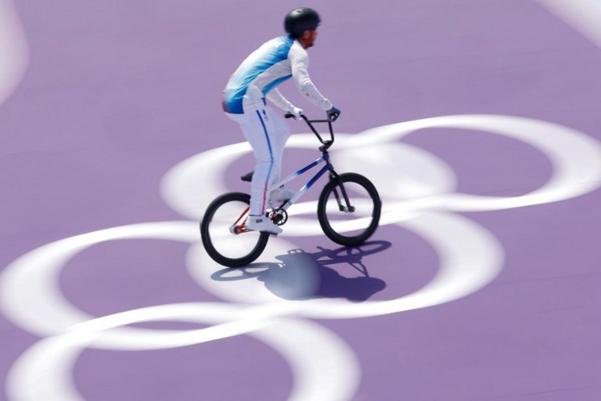 France's Anthony Jeanjean competes in the Men's Cycling BMX Freestyle Park Final during the Paris 2024 Olympic Games in Paris, on July 31, 2024.   Odd ANDERSEN / AFP